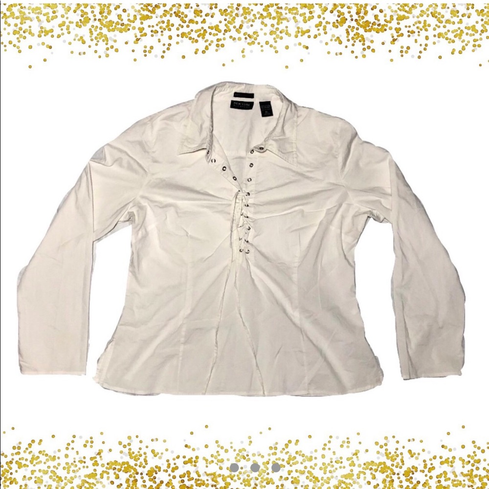 Cotton Lace-Up blouse